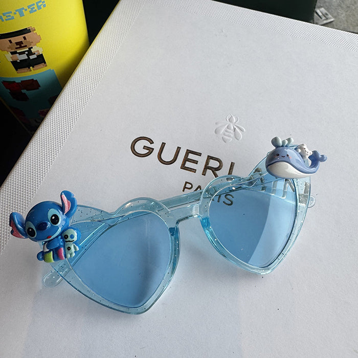 Wholesale Cute Cartoon Puppy Sunglasses Girls UV Protection Cute Super Cute Baby Glasses Little Girl Soft Leg Silicone