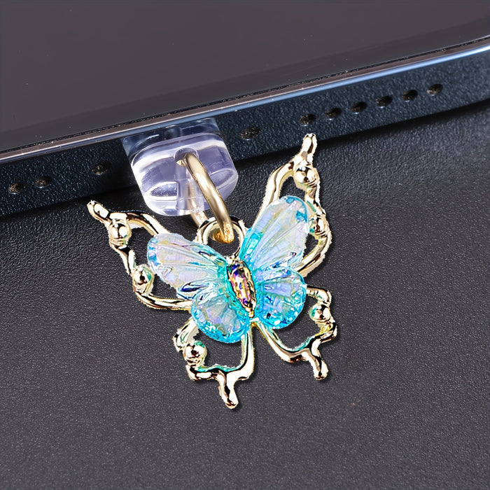 Wholesale Butterfly gradient butterfly mobile phone dust plug