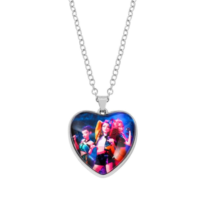 Wholesale Kpop Time Gem Heart Necklace