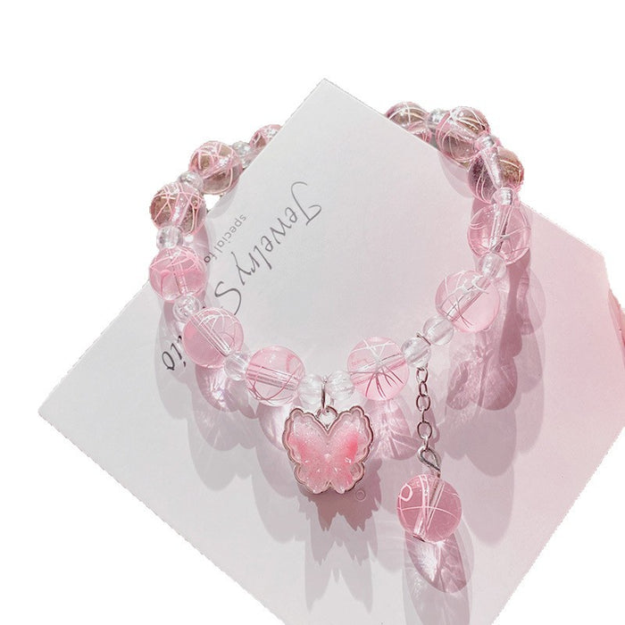 Wholesale Glass Butterfly Bracelet Trendy Handmade Fashion Accessory MOQ≥3