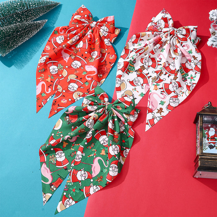 Wholesale Christmas Hairpin Bow Ribbon Spring Clip  Holiday Party Decoration Gift Hair Accessories
