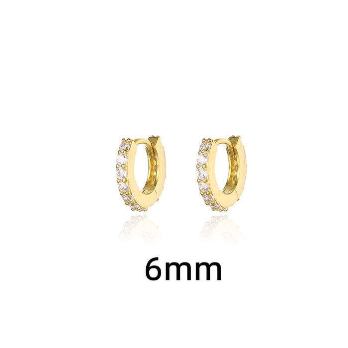 Wholesale Full diamond earrings, fashionable and classic circle zircon earrings, layered and worn