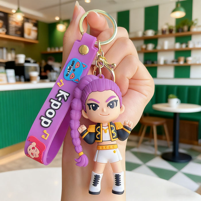 Wholesale Flexible Rubber Anime Witch Girl Keychain Cute Bag Pendant Fashion Accessory Gift