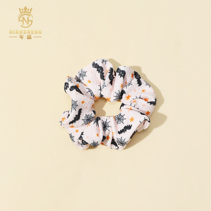 Wholesale  children' s hair accessories printed elastic large intestine ring cloth ring pure cotton girl baby hair ring