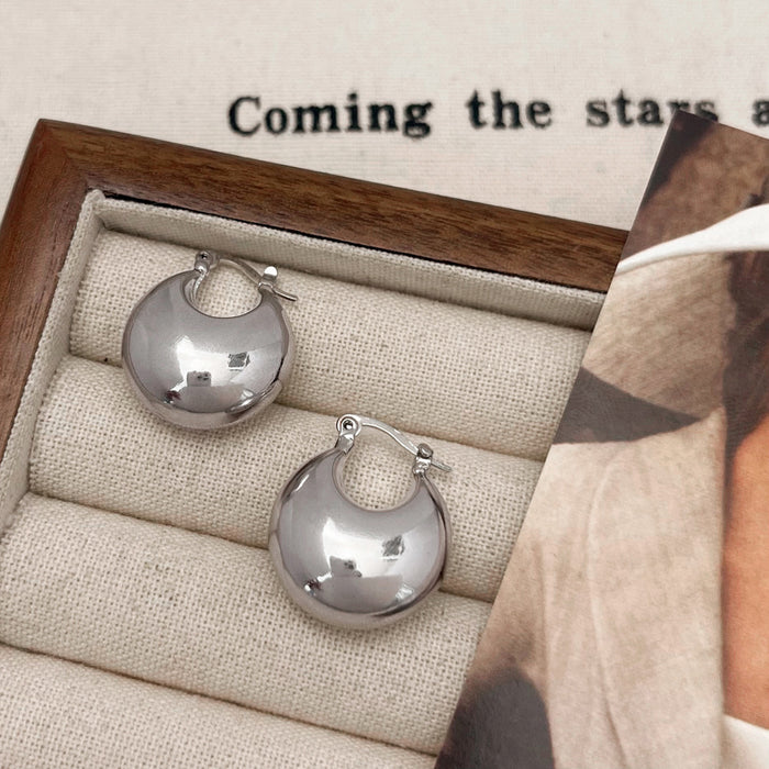 Wholesale Multi-layered geometric heavy teardrop gold plated earrings