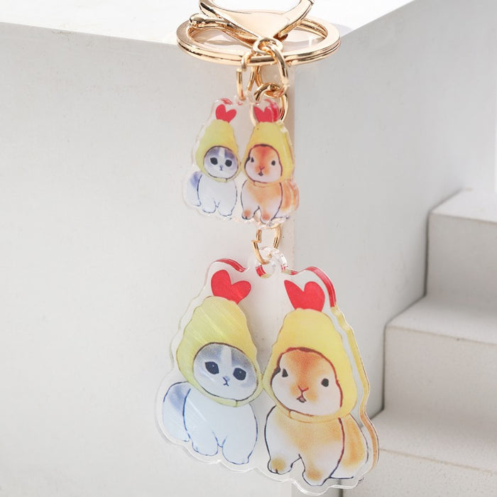 Wholesale Acrylic Cat and Dog Keychain JDC-KC-RongRui059