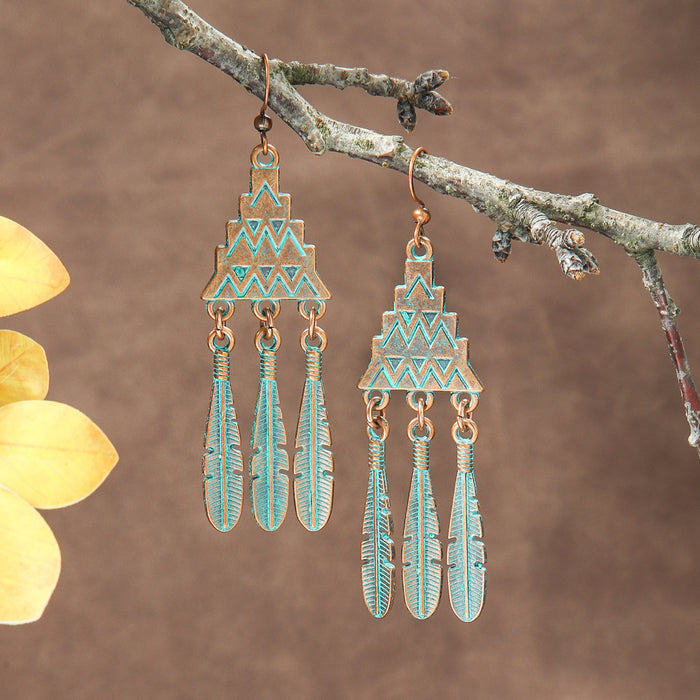 Wholesale Bohemian Geometric Tassel Earrings Set - Zinc Alloy Electroplated Boutique Resale Jewelry