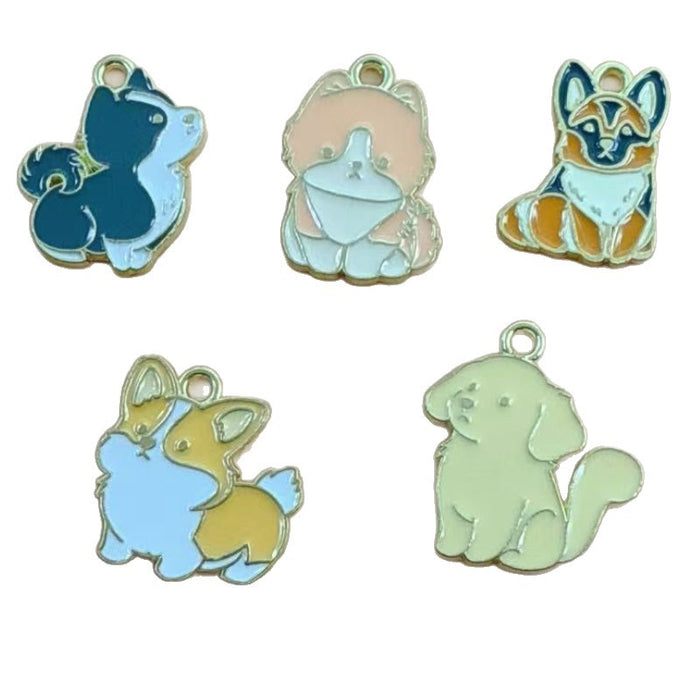 Wholesale 10 PCS Cute puppy alloy enamel DIY Charms