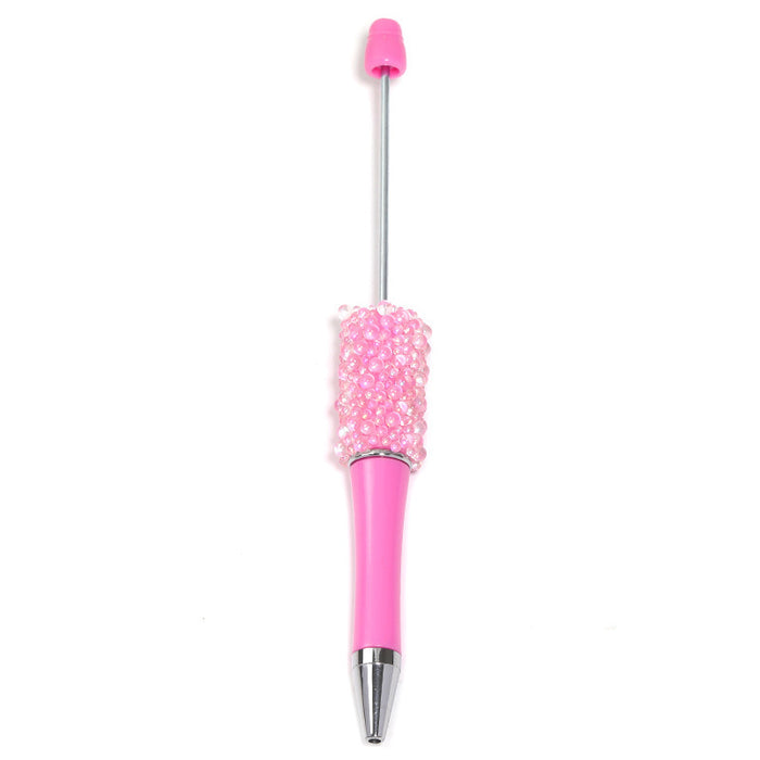 Wholesale Resin bead pen fine glitter colorful rhinestone pen handmade patch bead pen fashionable plastic ballpoint pen