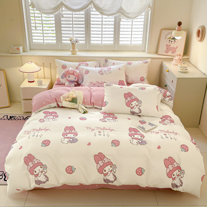 Wholesale A-level Cloud Washed Cotton Cute Cartoon Girl Heart Dormitory Bed Sheets JDC-SEE-AiErMei004