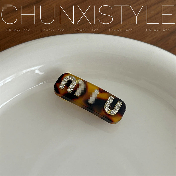 Wholesale diamond letter Pearl hairpin female side small clip headdress hairpin bangs clip