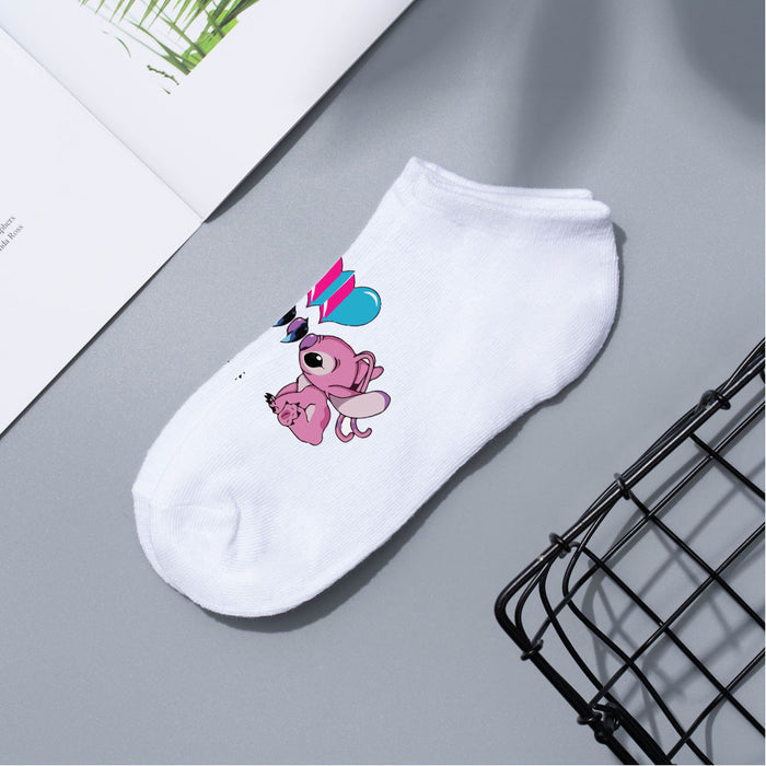 Wholesale Cartoon Simple Breathable Short Style Multi-color Cotton Crew Socks JDC-SK-WuDM001