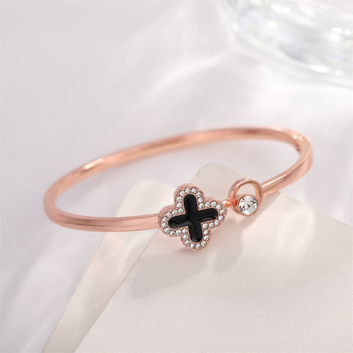 Four-leaf Clover Diamond Bracelet High-end Sense Bracelet Zircon Open Bracelet Wholesale