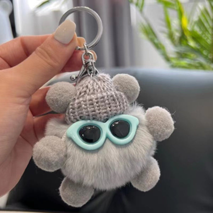 Wholesale Cute bag ornaments Rex rabbit fur small bristle plush doll small bristle car keychain mobile phone pendant