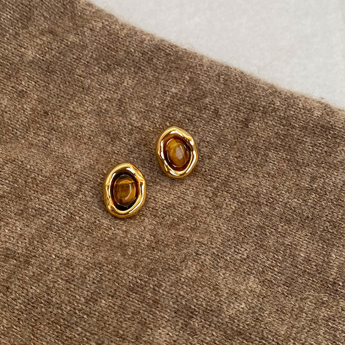 Wholesale Elliptical earrings for women, retro style and atmospheric atmosphere, autumn and winter new earrings and earrings
