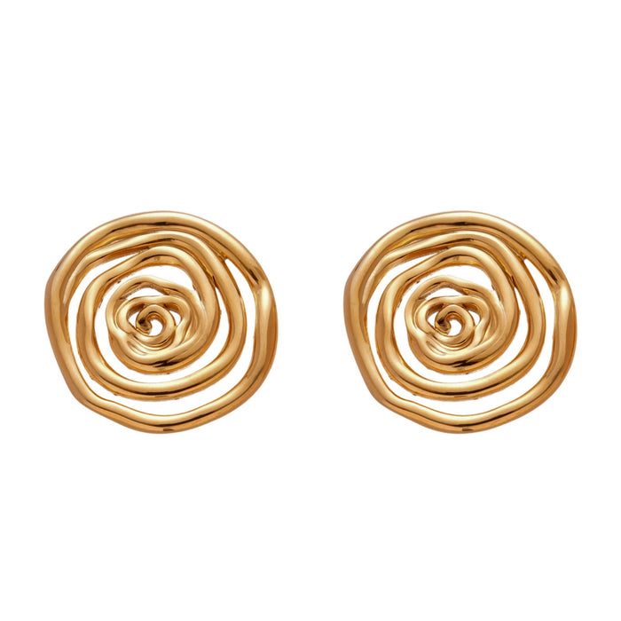 Wholesale Titanium Steel Stainless Steel Irregular Ring Twisted Earrings Earrings