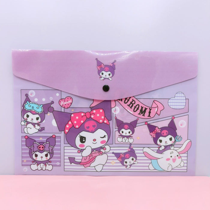 Wholesale 12pcs/ pack PP File Bag Button Bag Cartoon A4 Storage Bag