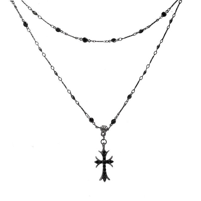 Wholesale New necklace double layered necklace cross pendant