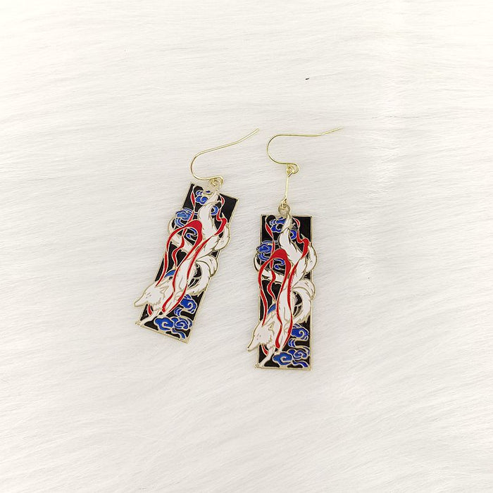 Wholesale Retro Simple Nine-tailed Fox Earrings JDC-ES-Msy002