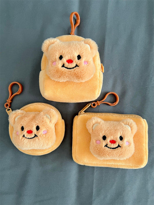 Wholesale Portable bear-shaped plush wallet