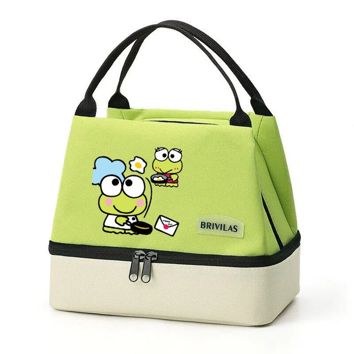 Wholesale Oxford Fabric Insulated Lunch Tote Bag Cute Cartoon Frog Design For Picnic Travel Everyday Use