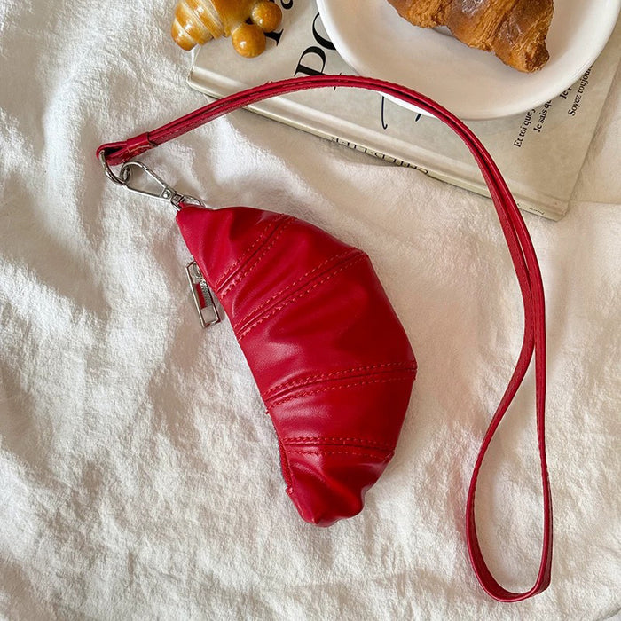 Wholesale Necklace Soft Leather Horn Bag Key Bag  Texture Mini Dumpling Bag Pendant Necklace