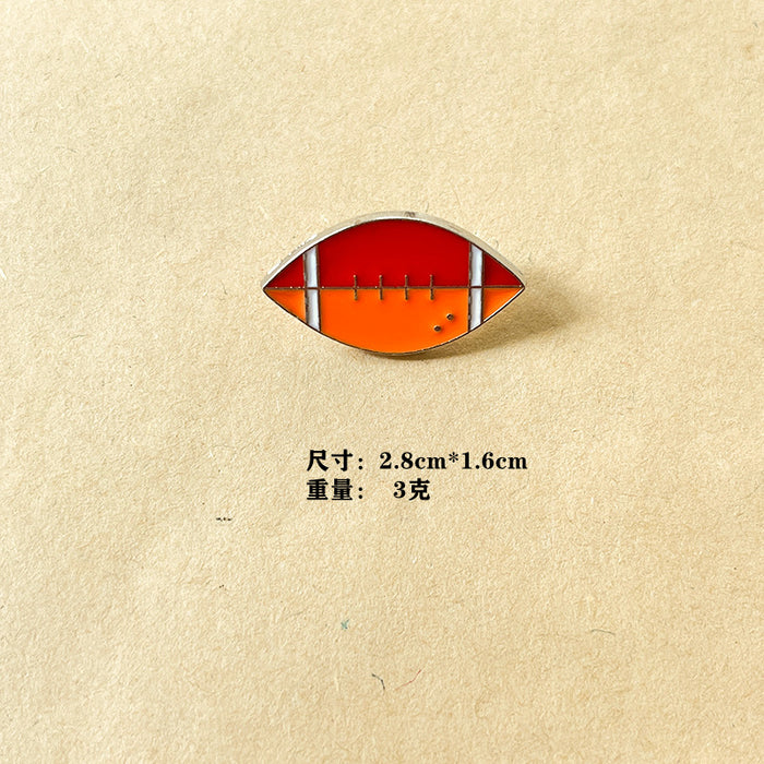 Wholesale Football cartoon brooch, basketball badminton, cute metal personalized badge, clothing bag accessories