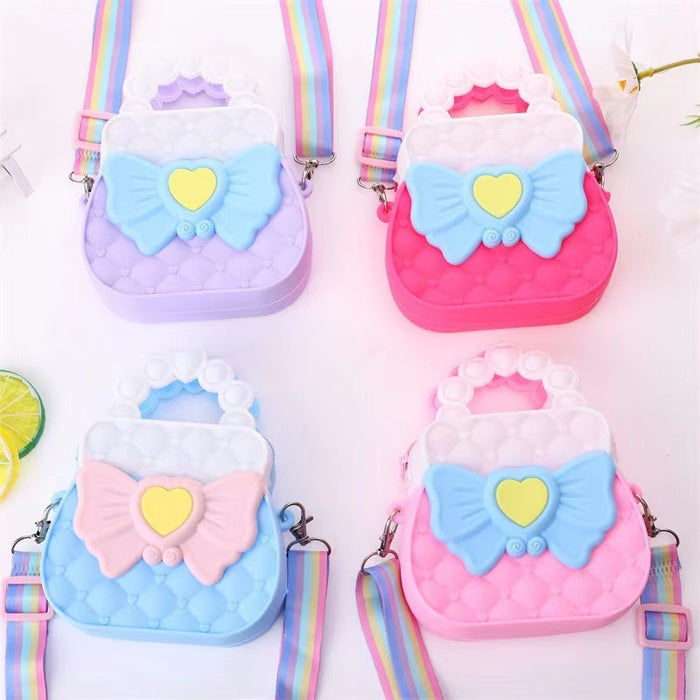 Wholesale Cute Bow Silicone Children' s Crossbody Purse Fashion Accessory Gift
