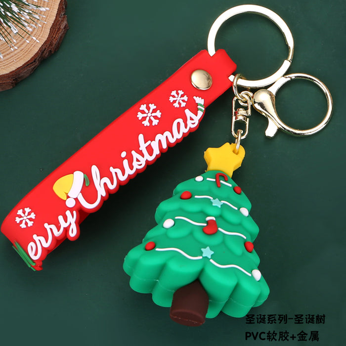 Wholesale Christmas Cartoon Elk Doll Silicone Keychain JDC-KC-YueY010