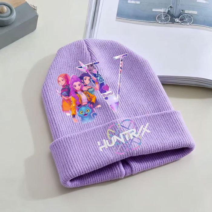 Wholesale KPOP Knitted Cartoon Letter Print Hat
