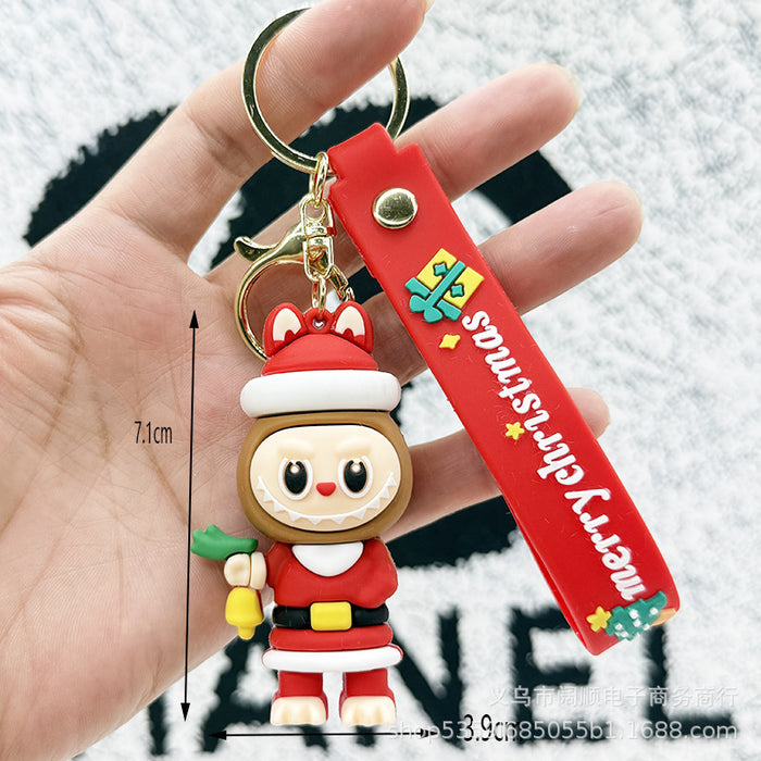 Wholesale Cute Cartoon Christmas Bag Charm PVC Keychain
