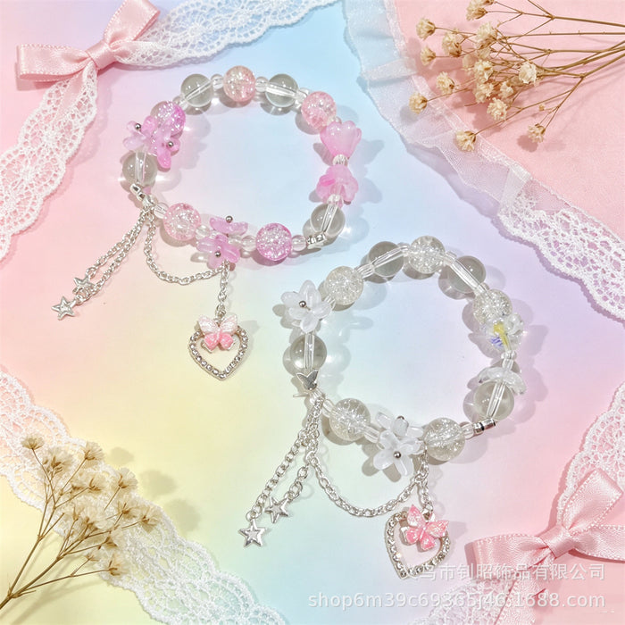 Wholesale Sweet Blossom Heart Bracelet Women Fashion Accessory Gift