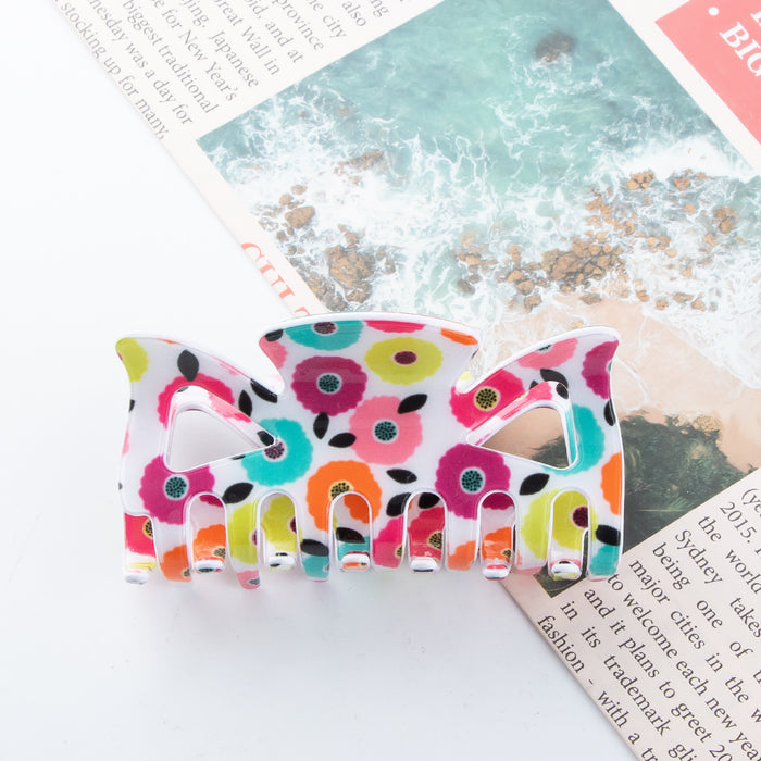 Wholesale Bow-Shaped Flower Pattern Hair Clip