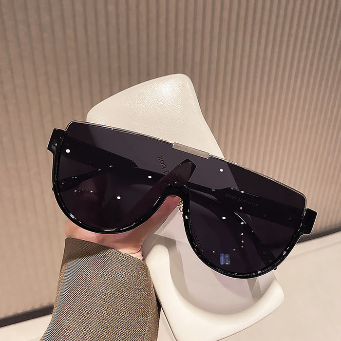 Wholesale Fashionable large frame integrated lens sunglasses, sunglasses trend