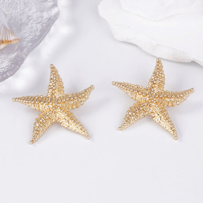 Wholesale Marine Leisure Holiday Style Alloy Unique Starfish Necklace Earrings Jewelry
