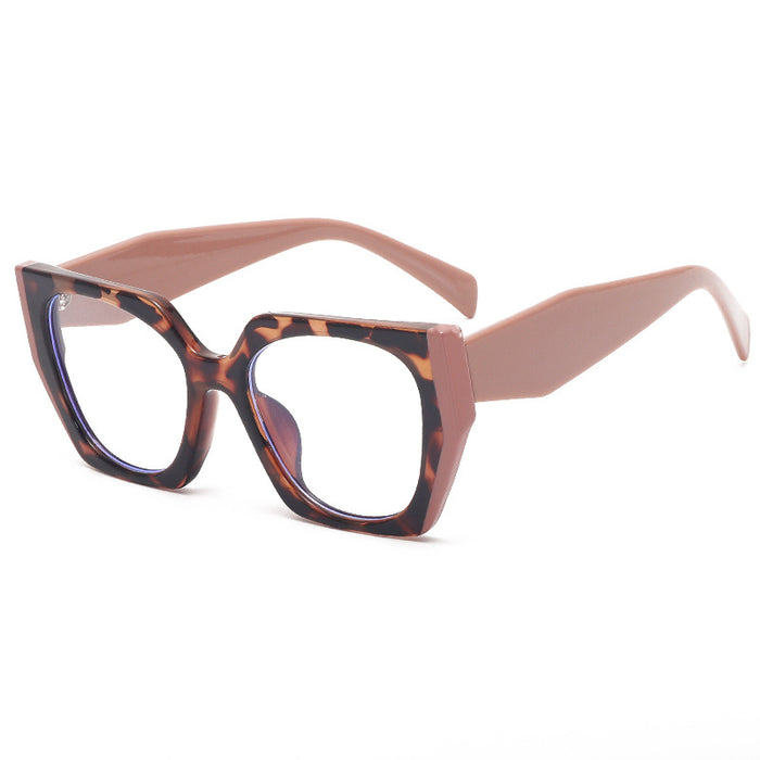 Wholesale Large Frame Contrasting Color Rectangular Flat PC Sunglasses JDC-SG-ZS013