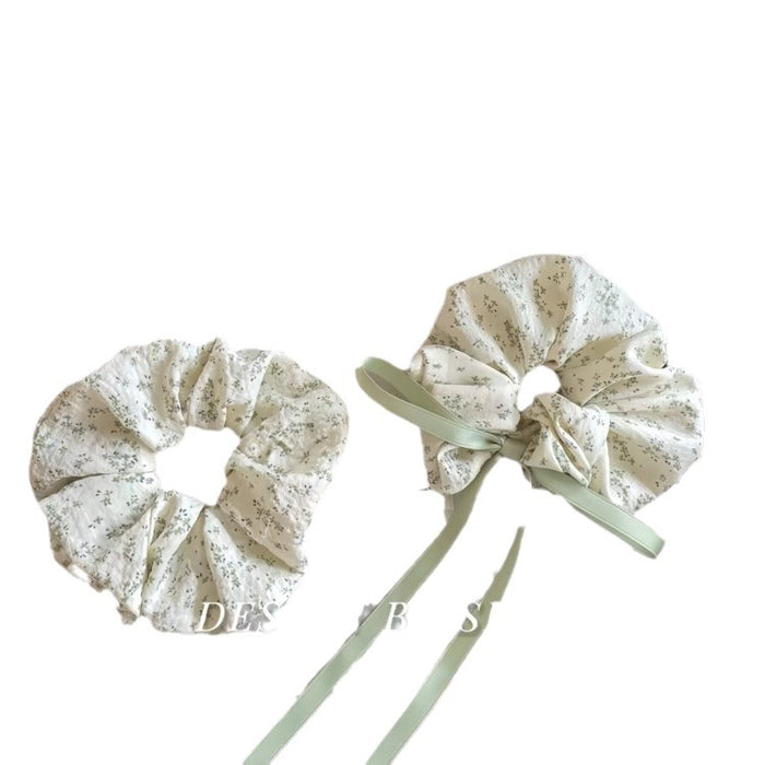 Wholesale bean paste green large hair ring cotton bow ribbon girl headdress for women