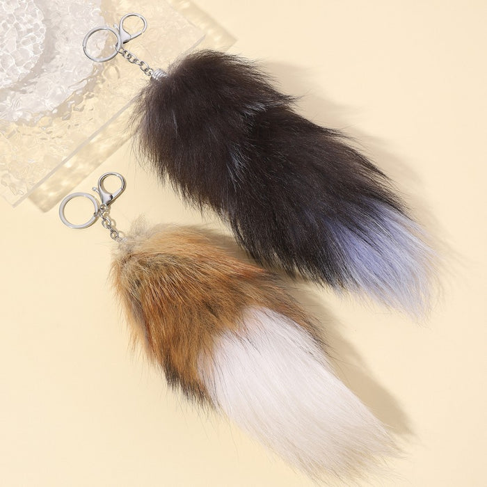 Wholesale Fox Tail Plush Keychain JDC-KC-RongRui046