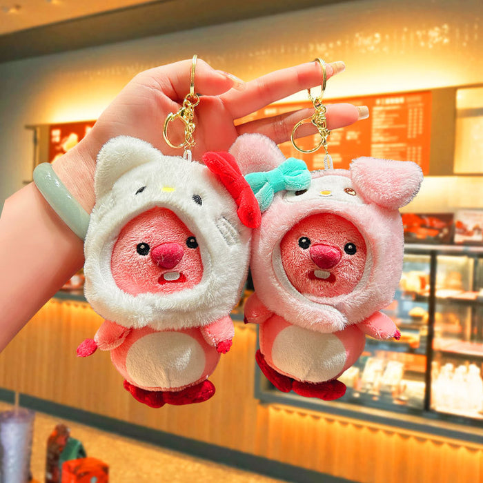 Wholesale Plush Headgear Cartoon Doll Keychain JDC-KC-JuJi023