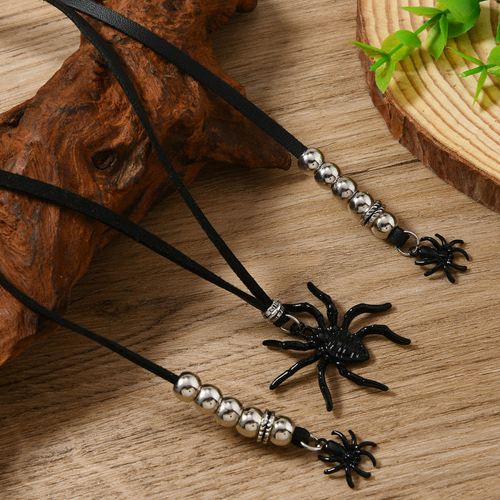 Wholesale Black Spider Pendant Women's Necklace Halloween Party Accessories Gift