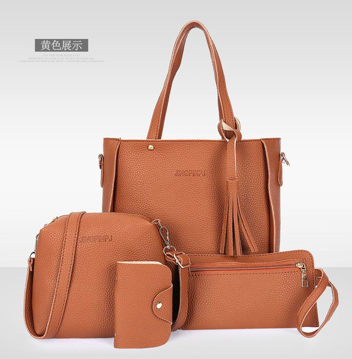 Wholesale Mother and Child Bag Four Piece Set New Water Bucket Tassel Shoulder Bag Handbag Crossbody Bag JDC-SD-MO007