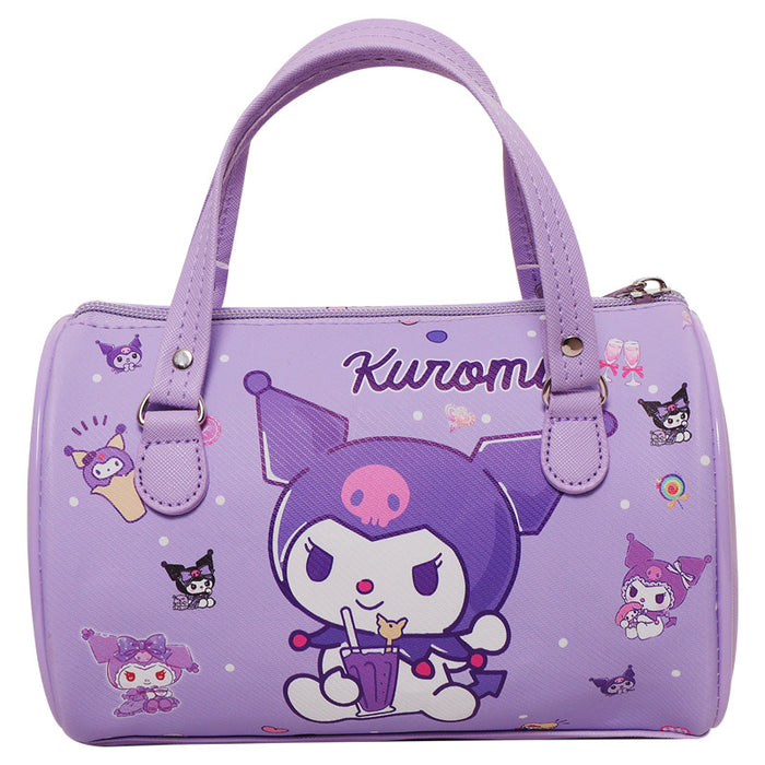 Wholesale Cute cartoon print horizontal cylindrical shoulder bag