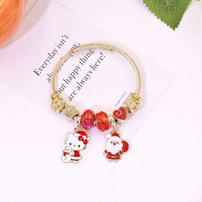 Wholesale Beaded Charm Bracelet Christmas Tree Cartoon Design MOQ≥2