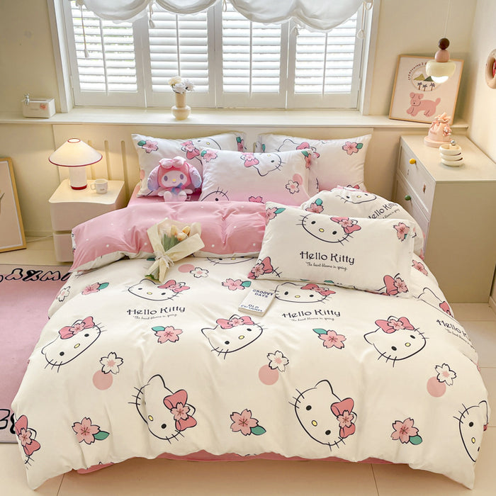 Wholesale A-level Cloud Washed Cotton Cute Cartoon Girl Heart Dormitory Bed Sheets JDC-SEE-AiErMei004