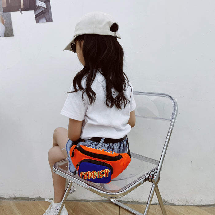 Wholesale children's bag  boy crossbody shoulder bag fashionable letter little girl waist bag chest