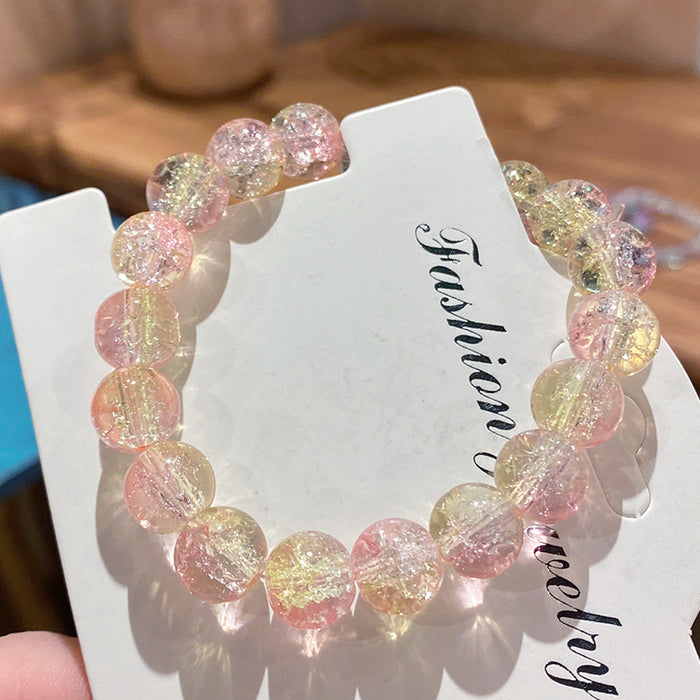 Wholesale Glass Bead Bracelet Deep Sea Blue Two-Color Unisex Fashion Accessory MOQ≥3