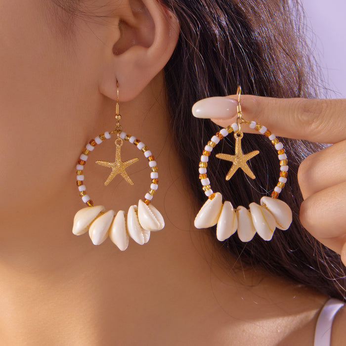 Wholesale Fashionable new shell pendant earrings, creative earrings