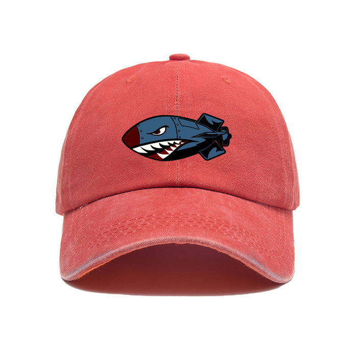 Wholesale Printed baseball cap for outdoor leisure, sun shading, washed retro trend, duckbill cap