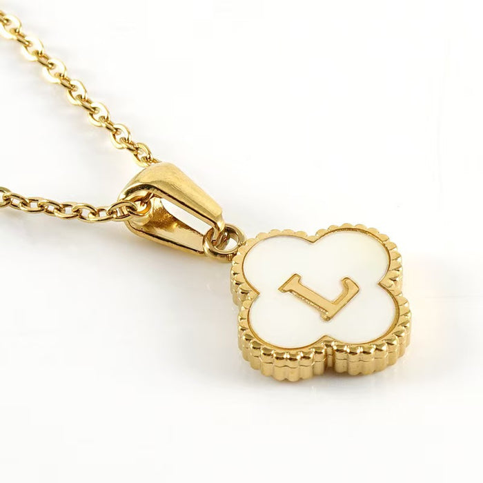 Wholesale Four-leaf clover pendant stainless steel 18K gold necklace
