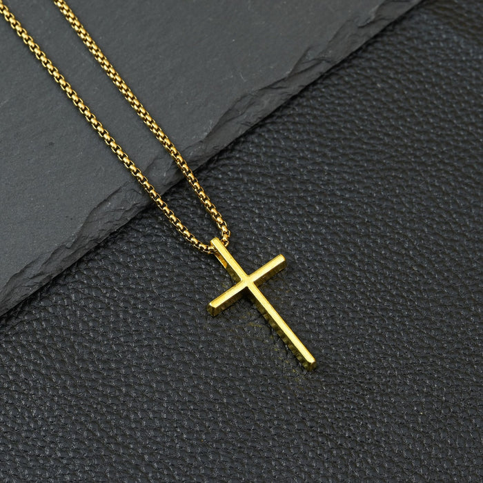 Wholesale Titanium steel cross necklace trendy and personalized smooth stainless steel pendant accessory